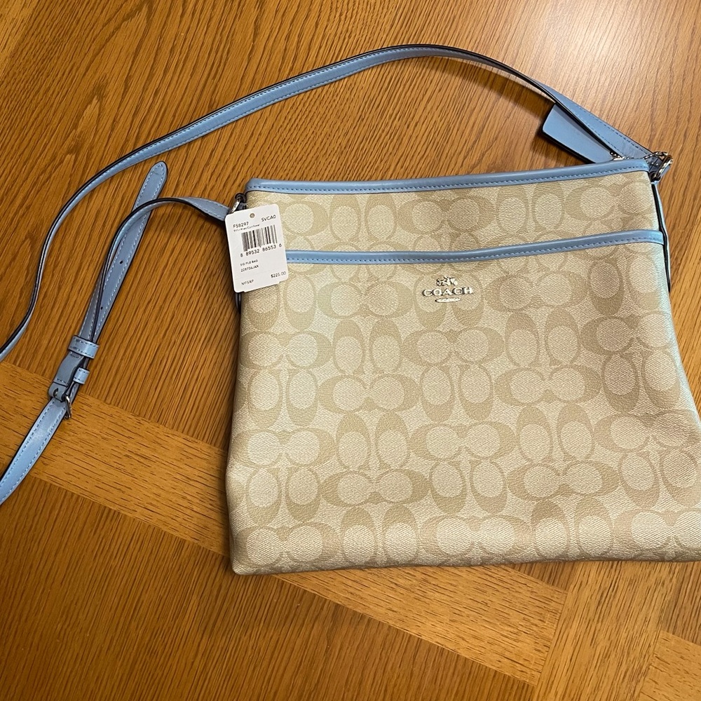 Coach signature file bag